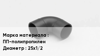 Колено полипропиленовое ПП-полипропилен D=25х1/2